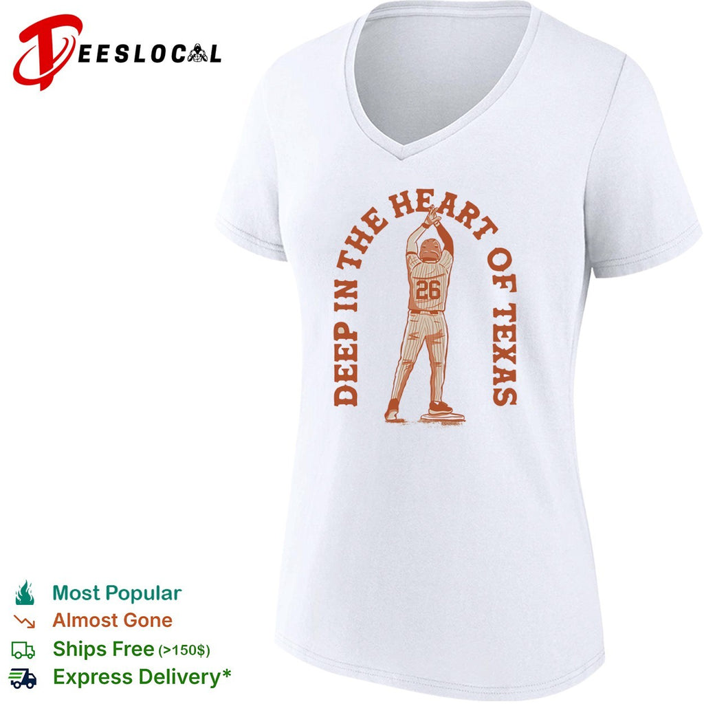 Texas Longhorns 26 Deep in the Heart of Texas baseball shirt