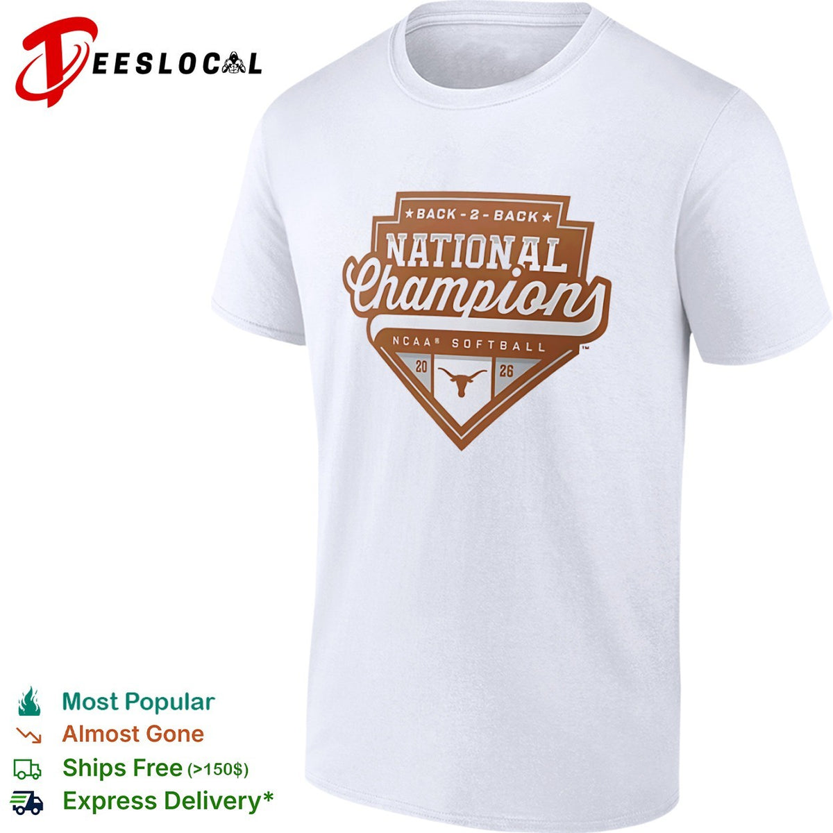 Texas Longhorns Back 2 Back National Champions NCAA Softball 2026 shirt