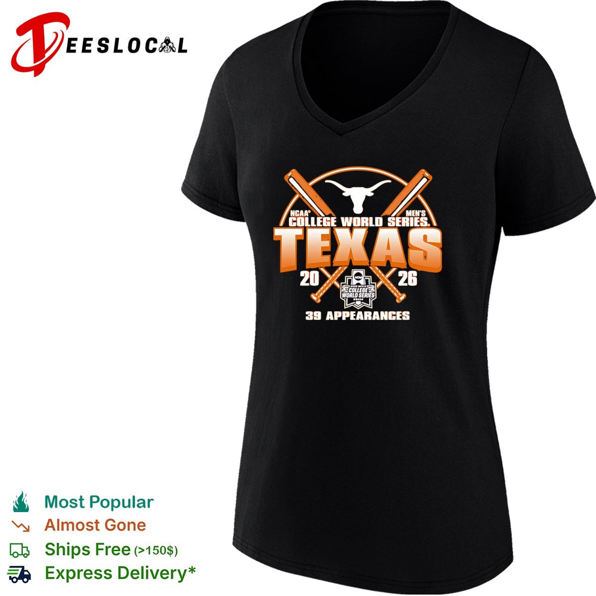 Texas Longhorns NCAA College World Series 39 2026 shirt