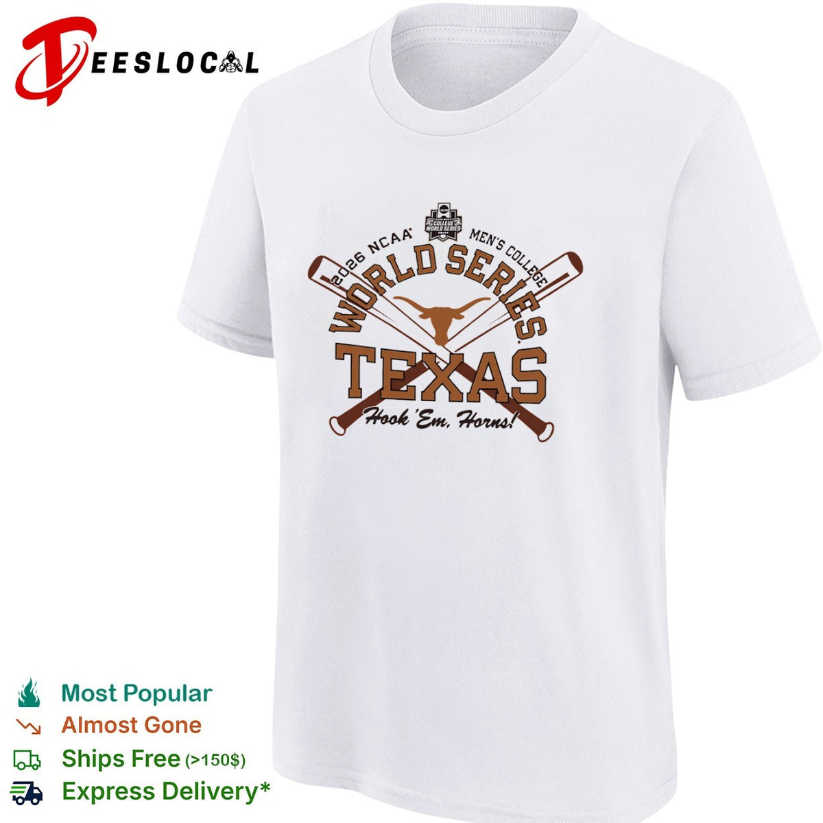 Texas Longhorns NCAA Men’s College World Series 2026 shirt