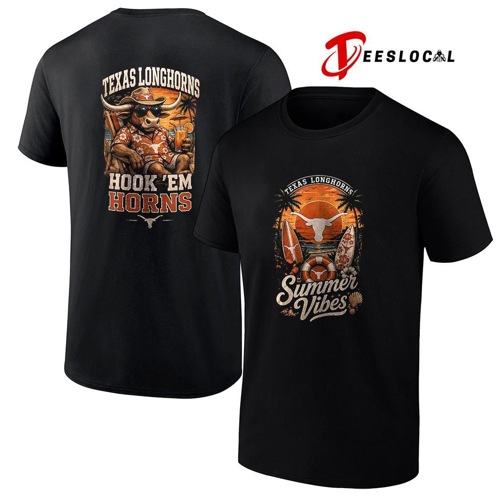 Texas Longhorns NCAA Summer Vibes hook ’em horns mascot shirt