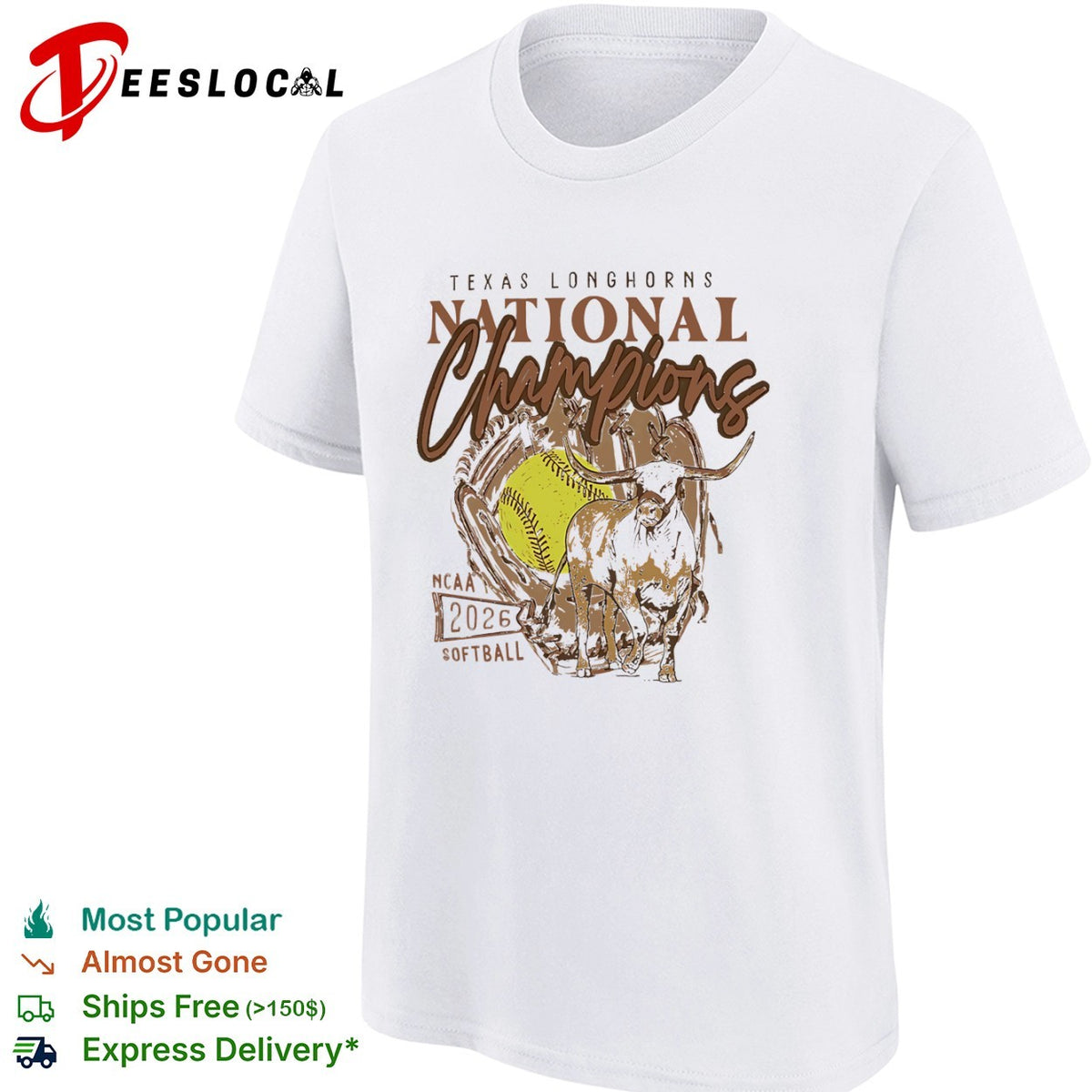 Texas Longhorns National Champions 2026 NCAA Softball Graphic shirt