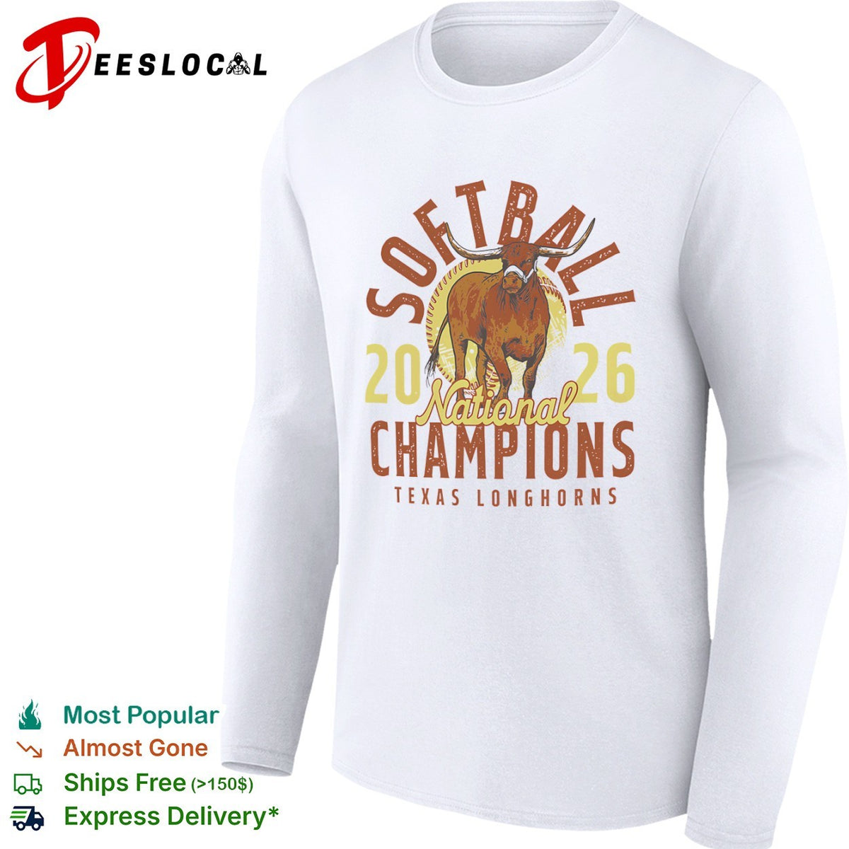 Texas Longhorns Softball 2026 National Champions Texas Longhorns team logo shirt