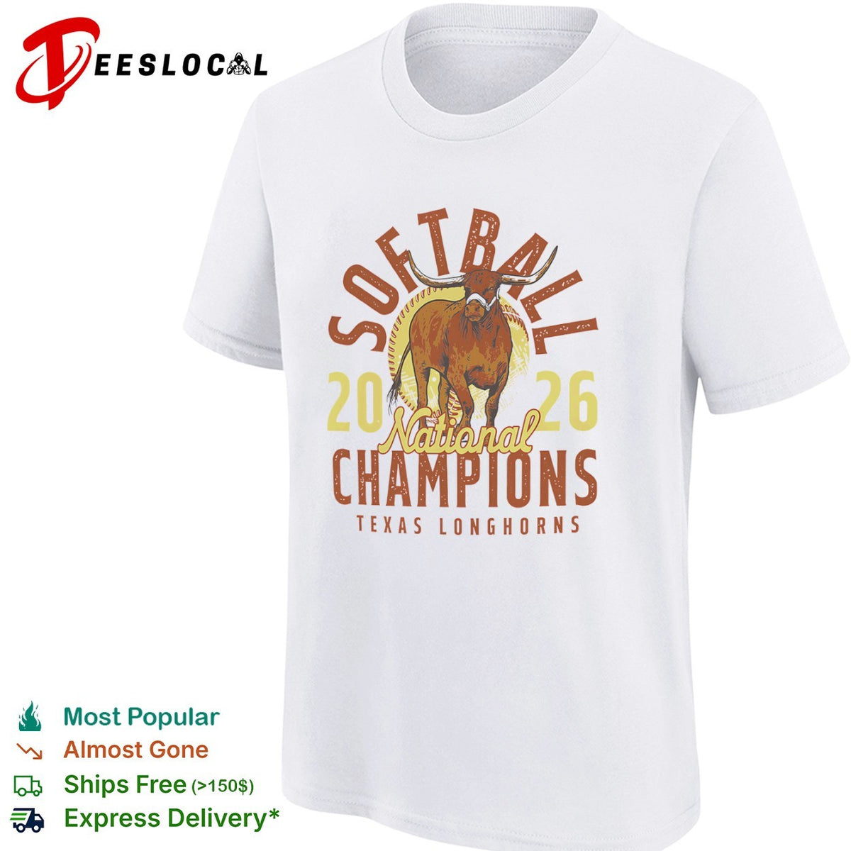 Texas Longhorns Softball 2026 National Champions Texas Longhorns team logo shirt