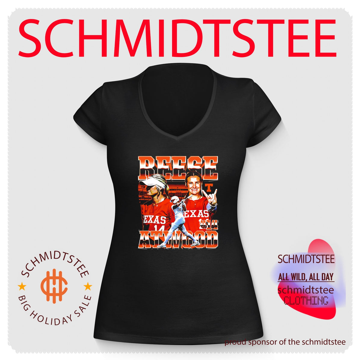 Texas Longhorns Softball NCAA Reese Atwood player collage shirt