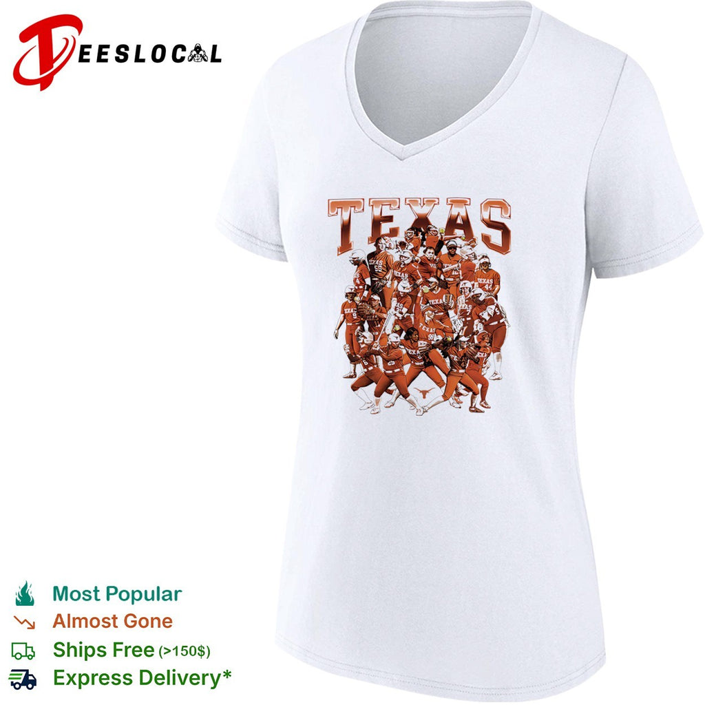 Texas Longhorns Softball Team NCAA Players Collage shirt