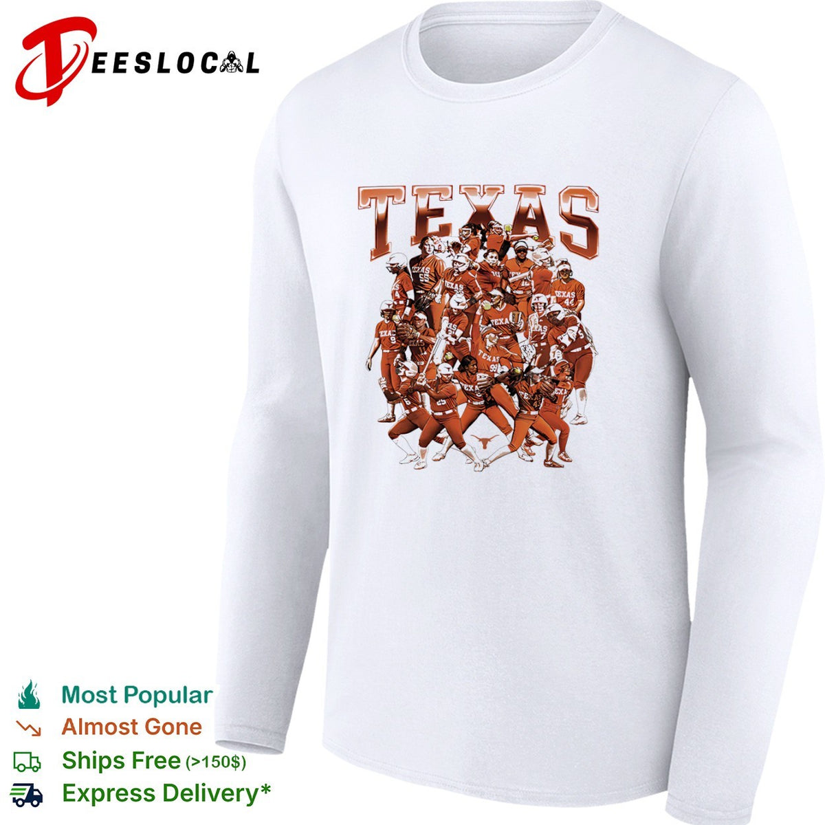 Texas Longhorns Softball Team NCAA Players Collage shirt