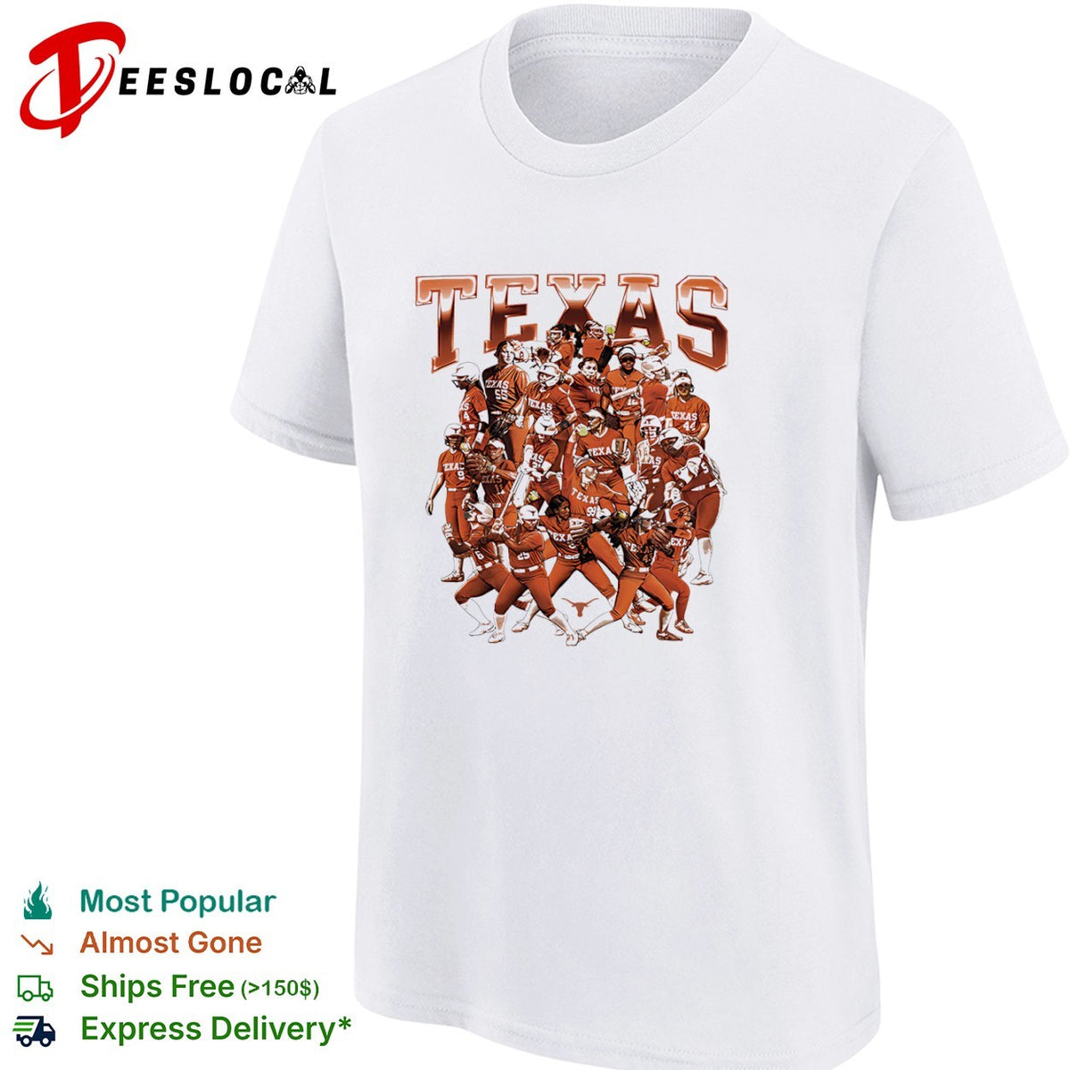 Texas Longhorns Softball Team NCAA Players Collage shirt