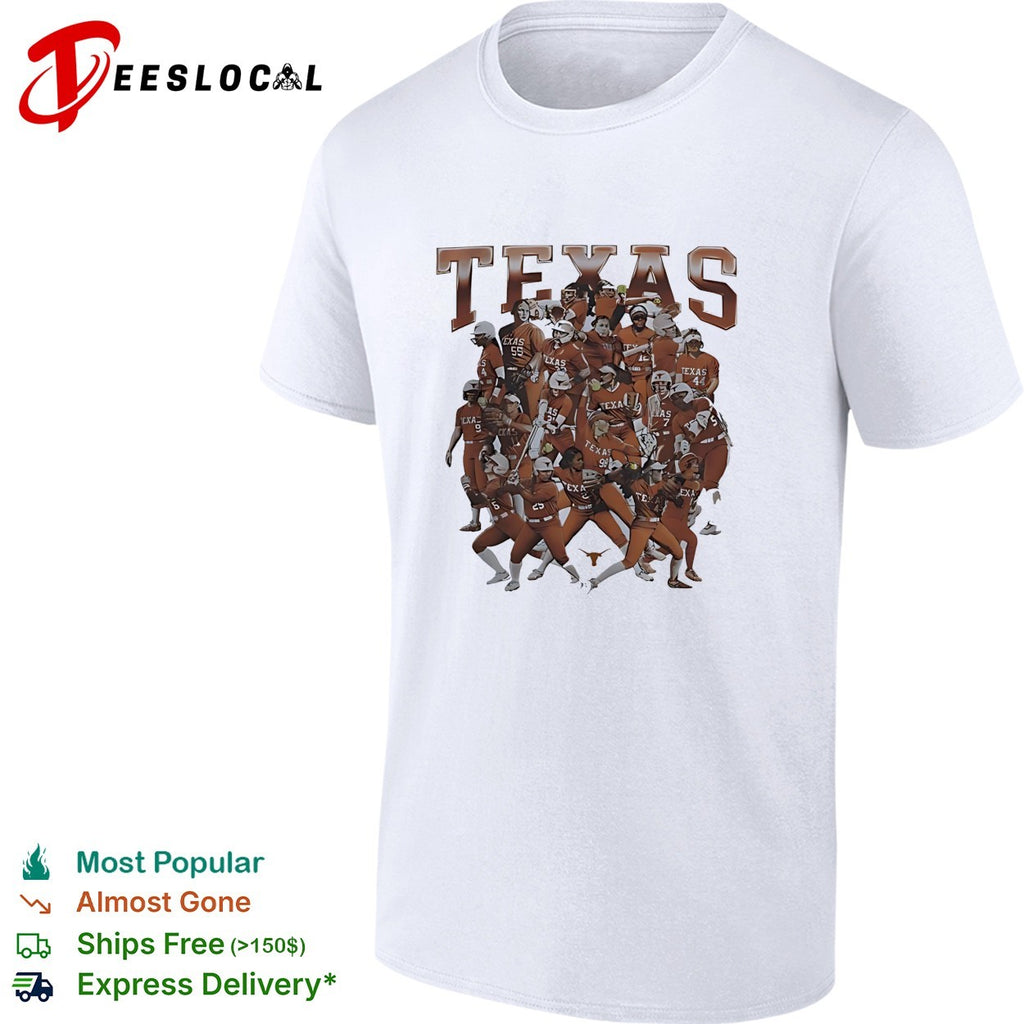 Texas Longhorns Softball Team NCAA Players Texas Collage Logo Official Team shirt