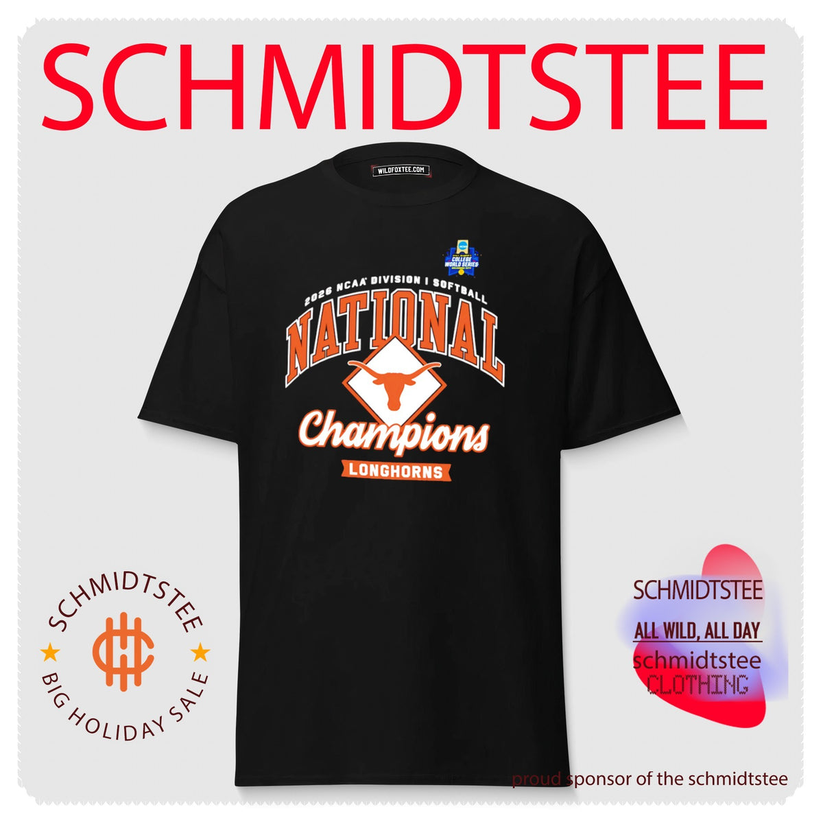 Texas Softball 2026 National Champions Logo shirt
