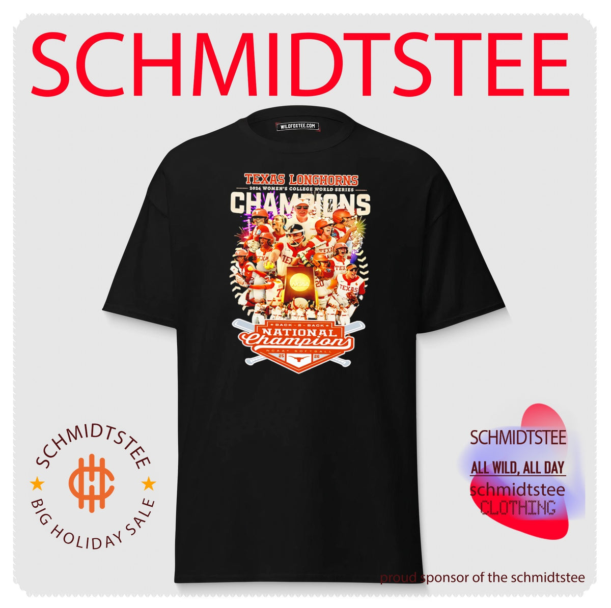 Texas Softball 2026 WCWS National Champions Back to back graphic shirt
