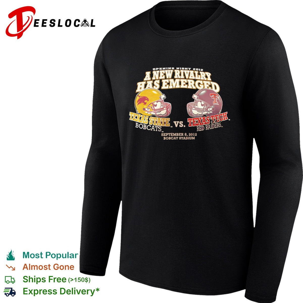 Texas State Bobcats vs Texas Tech Red Raiders a new rivalry has emerged 2012 shirt