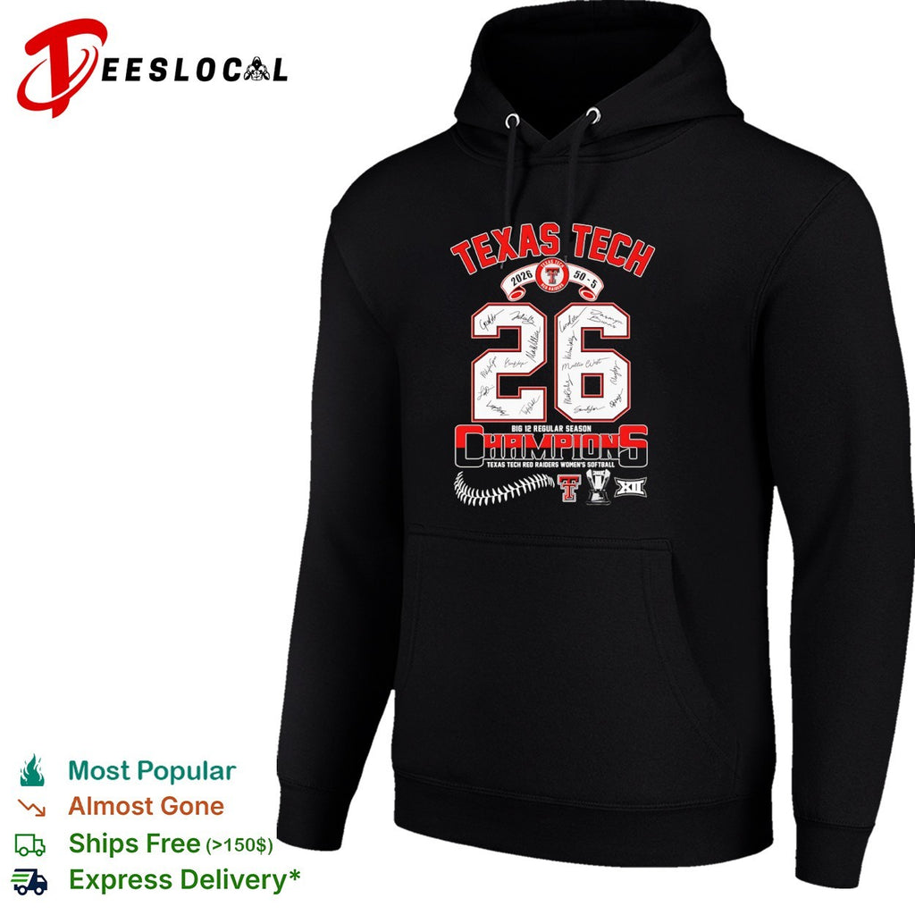Texas Tech Red Raiders 2026 Big 12 Regular Season Champions Softball shirt