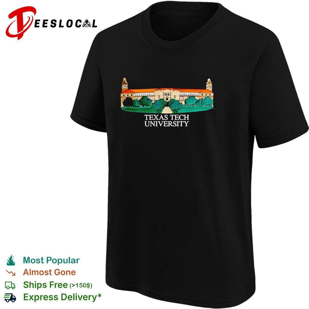 Texas Tech University campus building shirt