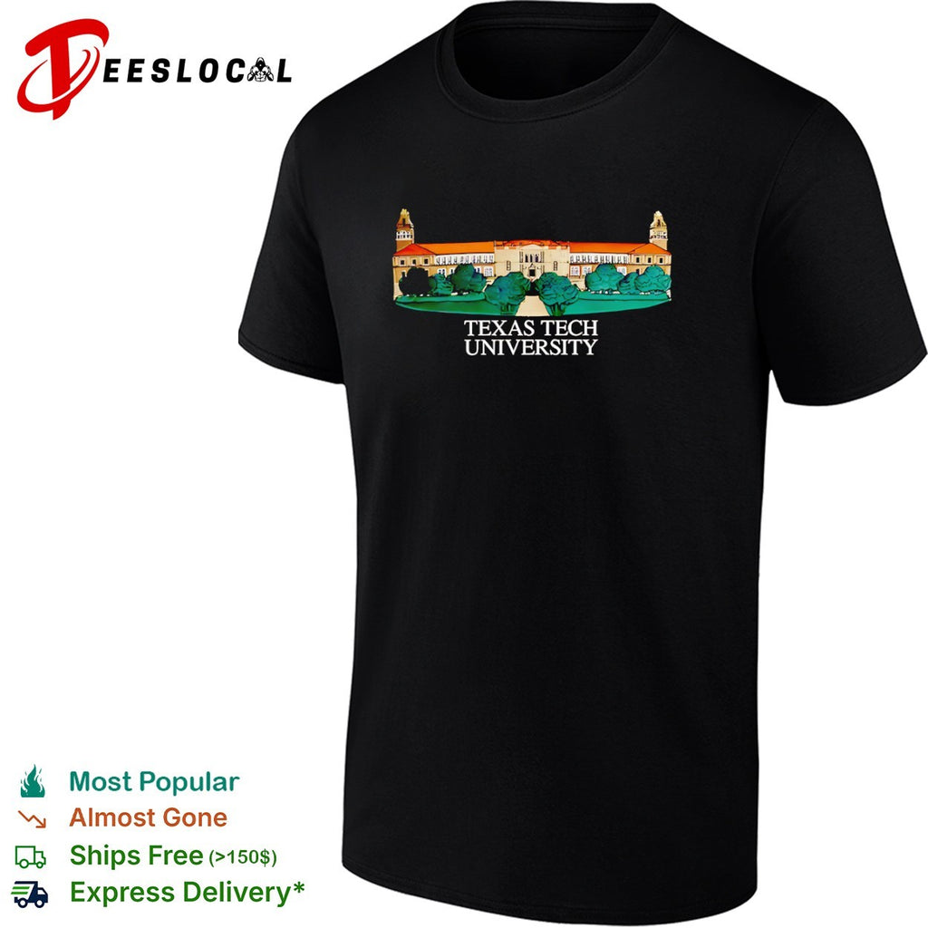 Texas Tech University campus building shirt