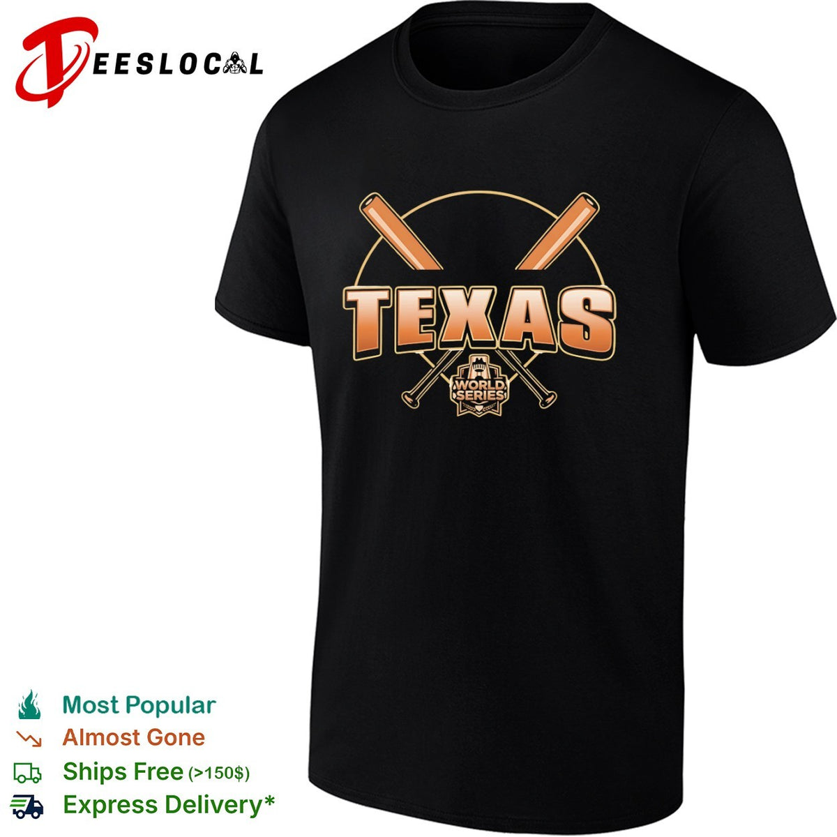 Texas World Series Baseball League logo Shirt