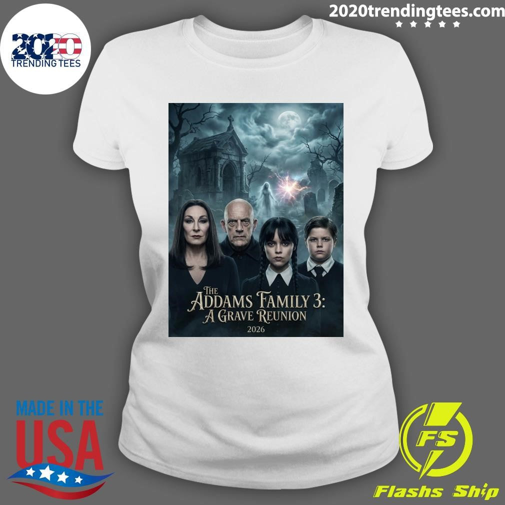 The Addams Family 3 A Grave Reunion 2026 Anjelica Huston, Christopher Lloyd, Christina Ricci, Jimmy Workman Shirt