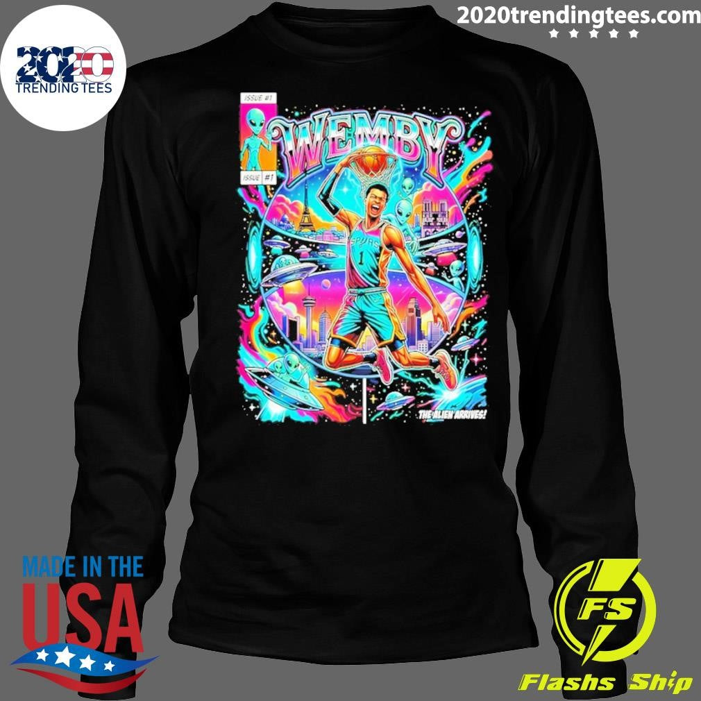 The Alien Arrives Wemby Victor Wembanyama San Antonio Spurs Basketball Game Day 2026 Shirt