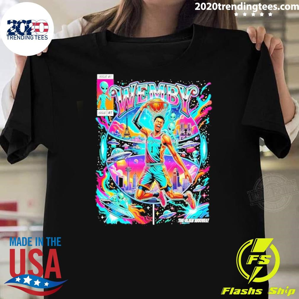 The Alien Arrives Wemby Victor Wembanyama San Antonio Spurs Basketball Game Day 2026 Shirt