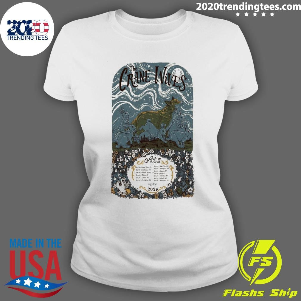 The Crane Wives August 2026 Tour Shirt