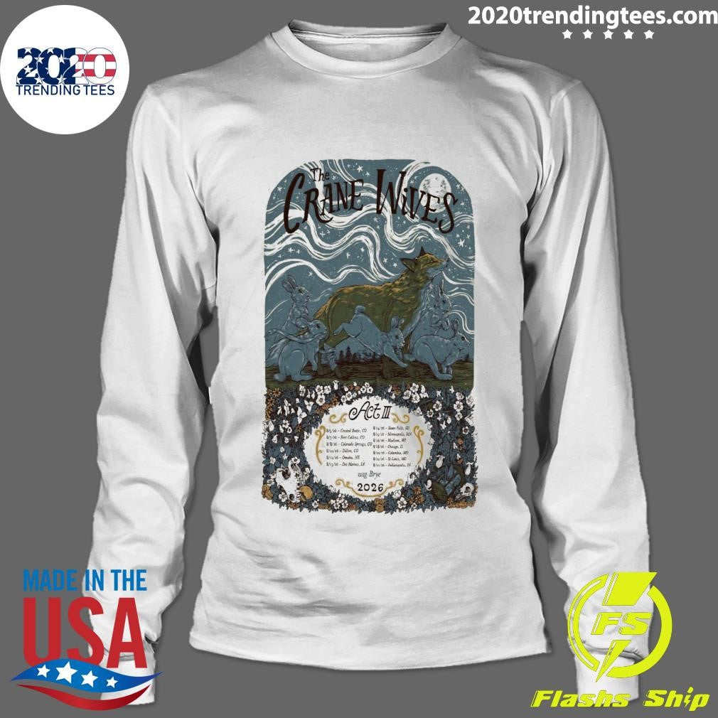 The Crane Wives August 2026 Tour Shirt