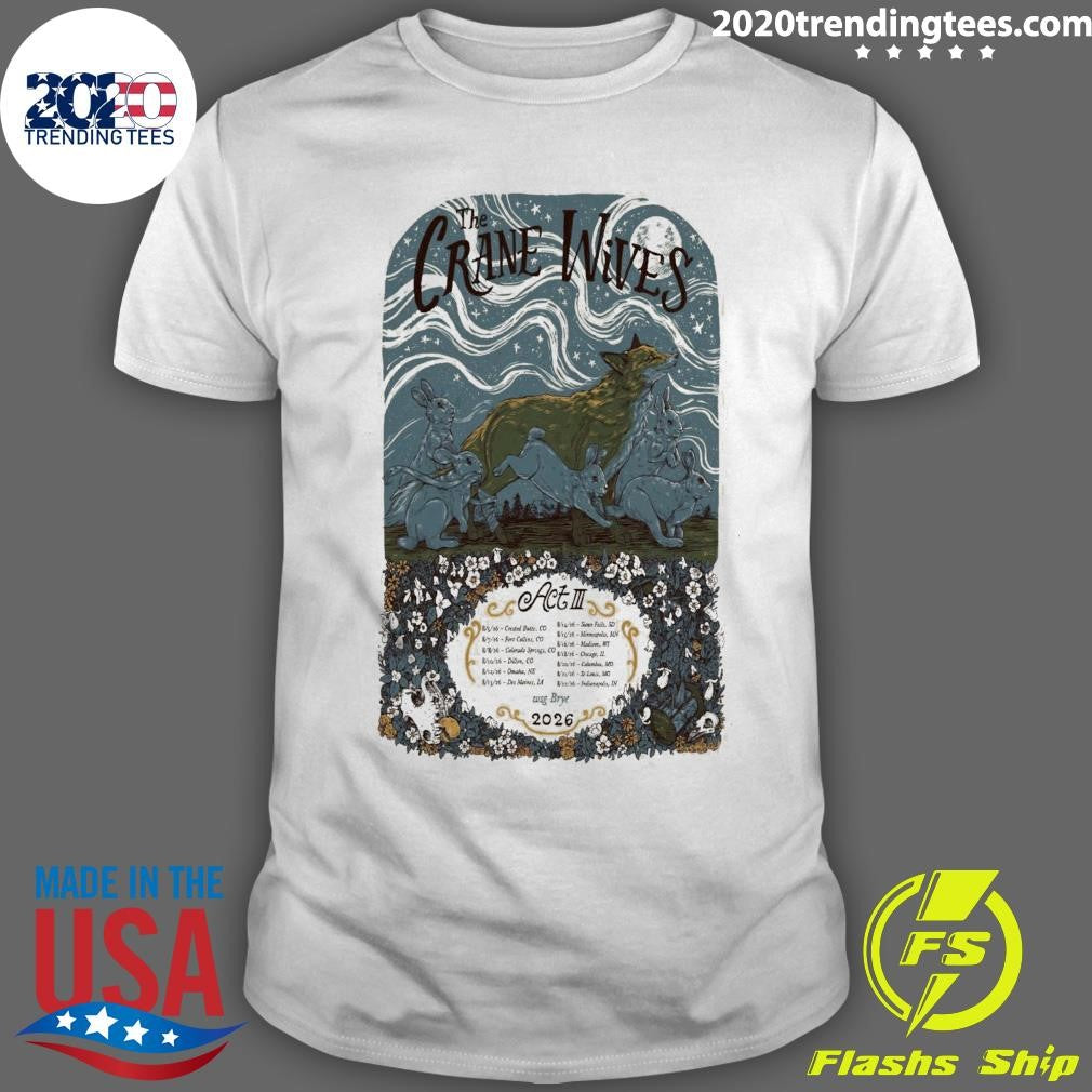 The Crane Wives August 2026 Tour Shirt