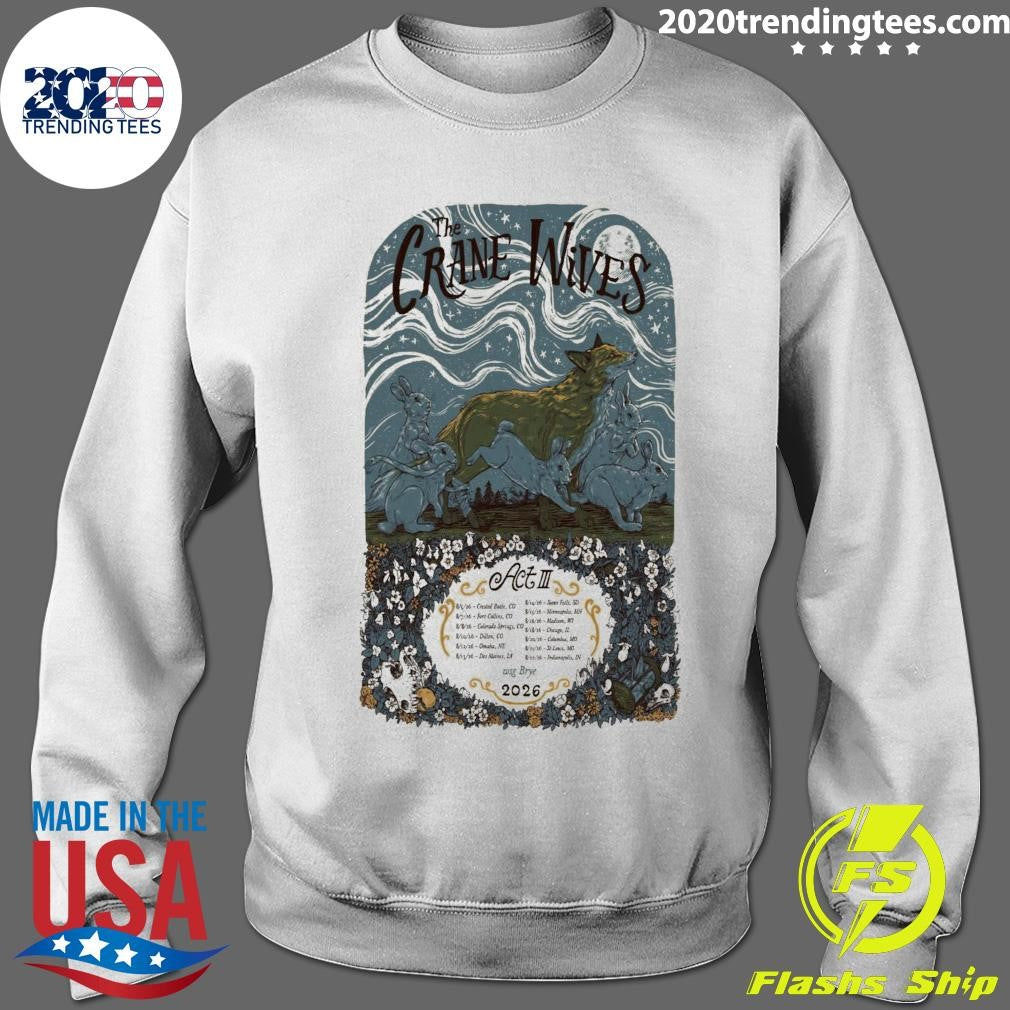 The Crane Wives August 2026 Tour Shirt