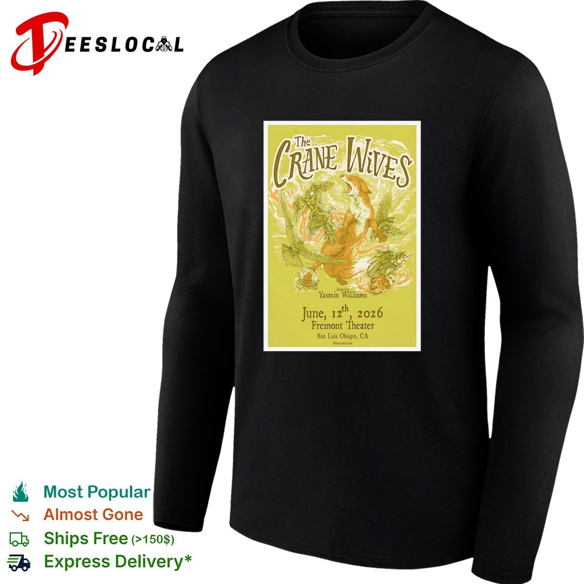 The Crane Wives Yasmin Williams June 12 2026 Fremont Theater San Luis Obispo shirt