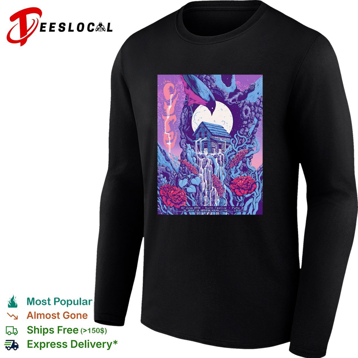 The Cure North Festival Porto 07 June 2026 Surreal Moon Forest House shirt