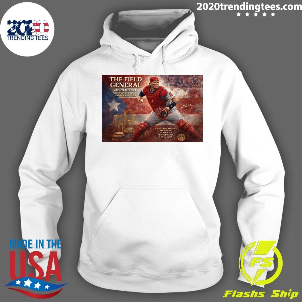 The Field General Yadier Molina, Championship Heart and Boricua Pride Shirt