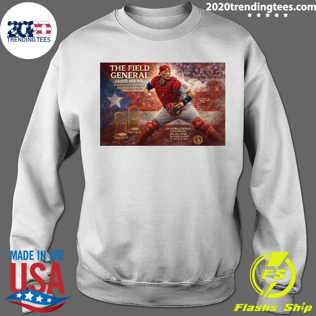 The Field General Yadier Molina, Championship Heart and Boricua Pride Shirt