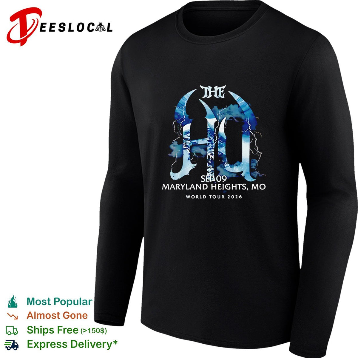 The HQ sep 09 Maryland Heights MO world tour 2026 tour event concert band shirt