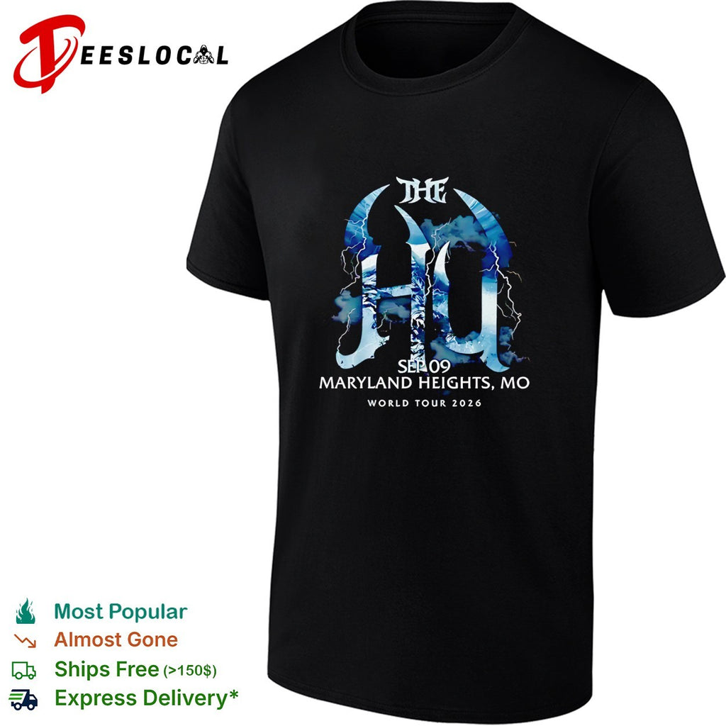 The HQ sep 09 Maryland Heights MO world tour 2026 tour event concert band shirt