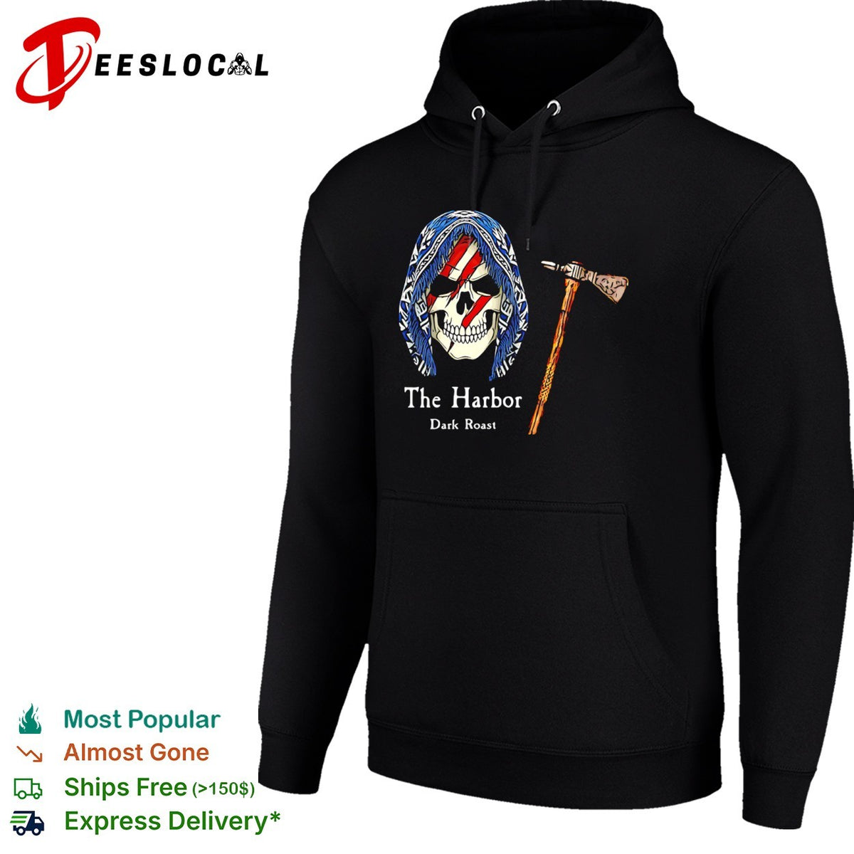 The Harbor Dark Roast skull shirt