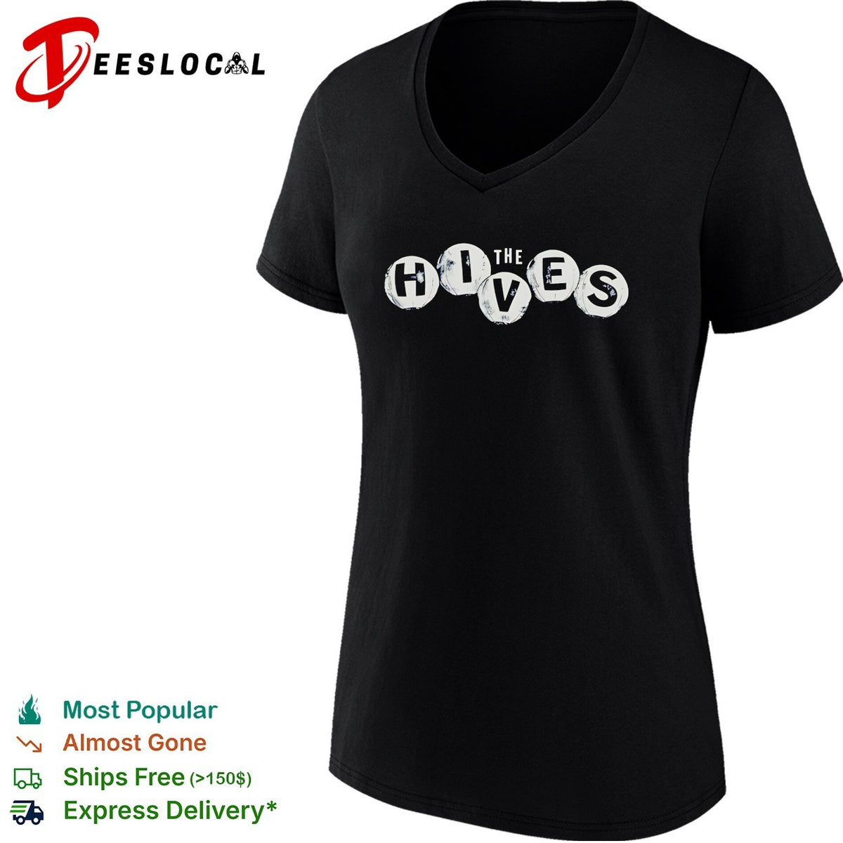 The Hives band logo circular stamp typography shirt