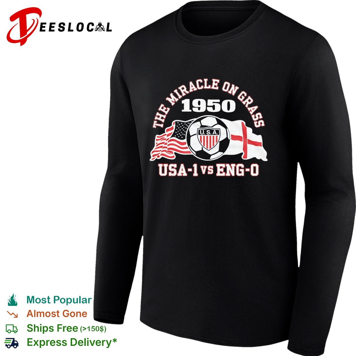 The Miracle on Grass 1950 USA 1 vs Eng 0 Soccer World Cup Match History shirt