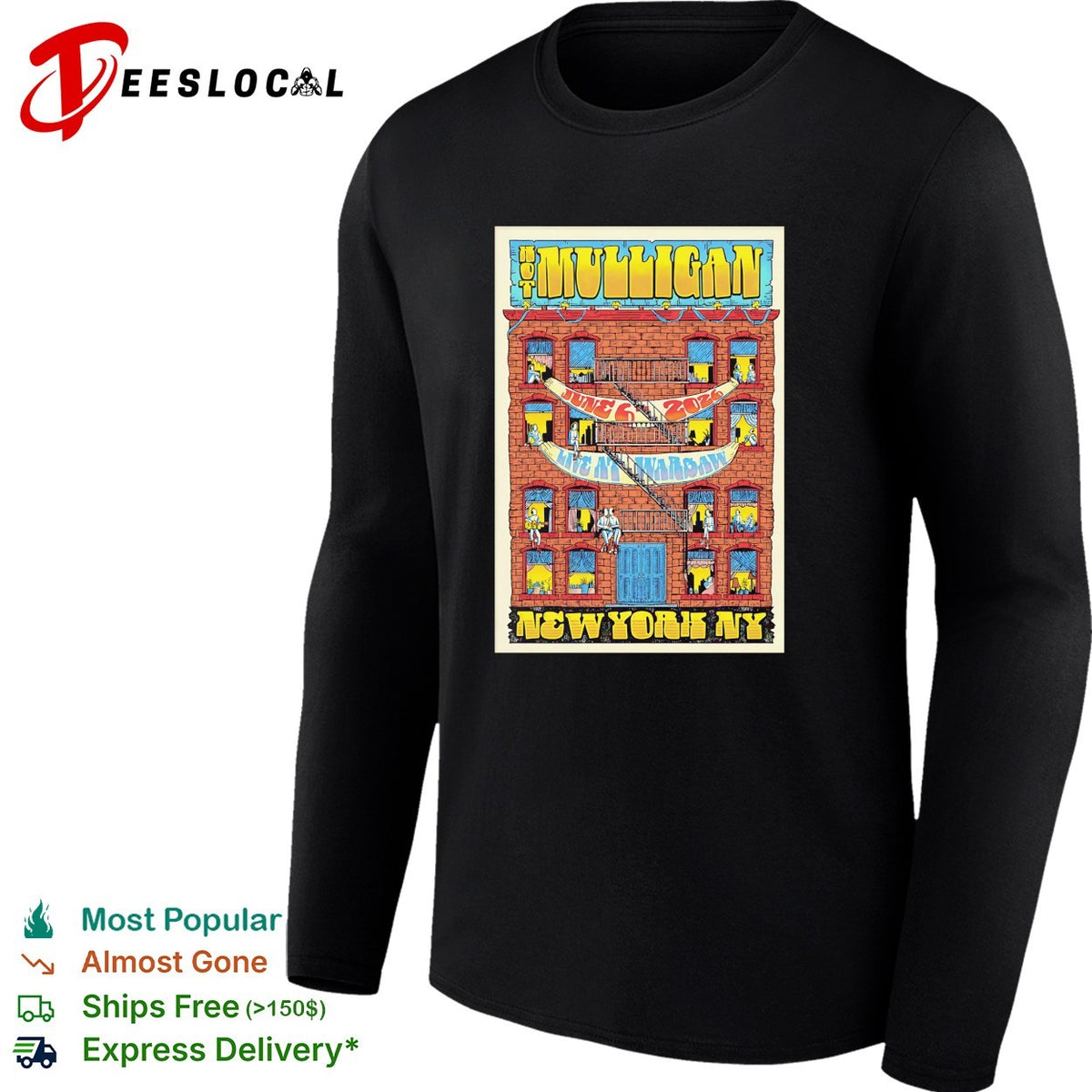 The Mulligan New York NY concert poster shirt