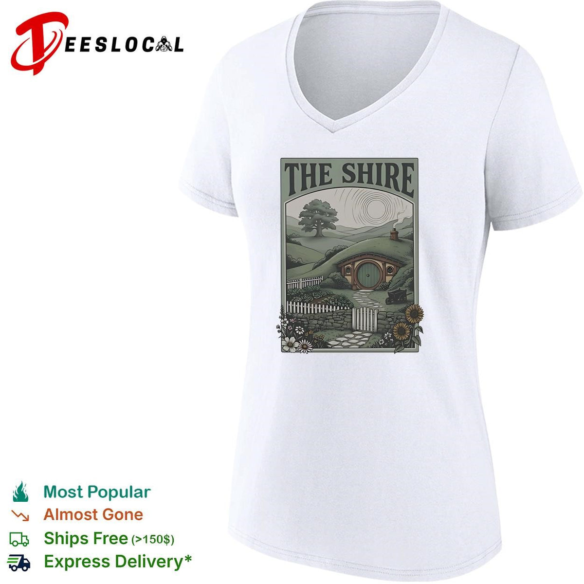 The Shire Hobbit Hole illustration shirt.