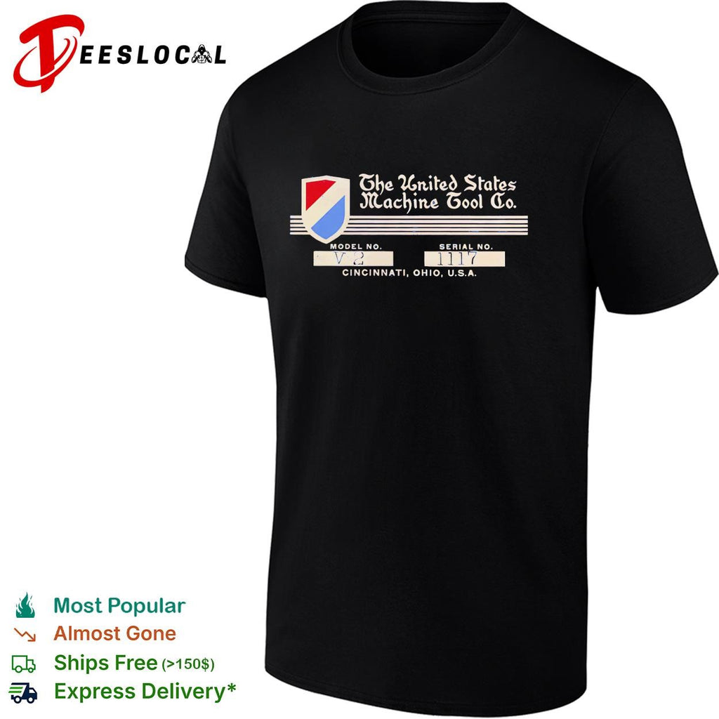 The United States Machine Tool Co model V2 Ohio vintage badge shirt