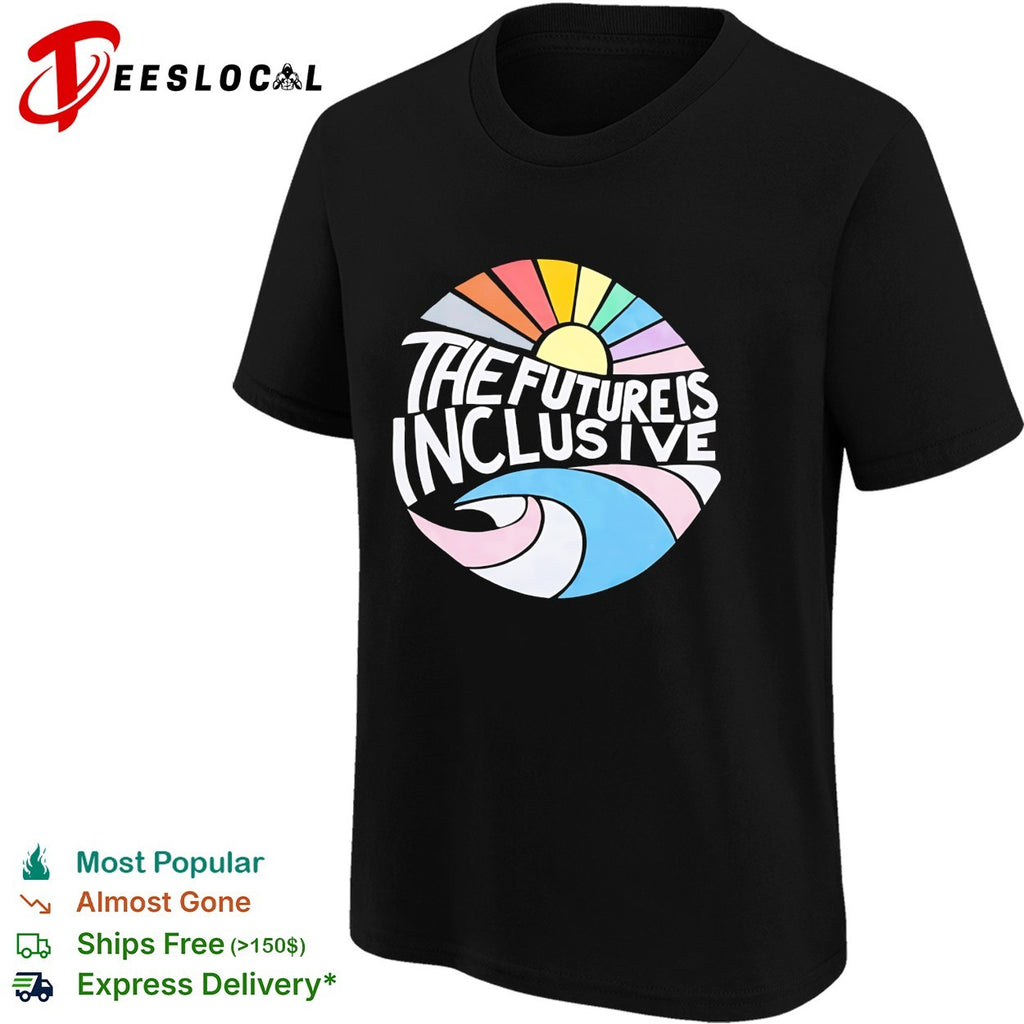 The future is inclusive rainbow sun wave ocean LGBTQ pride circle art shirt