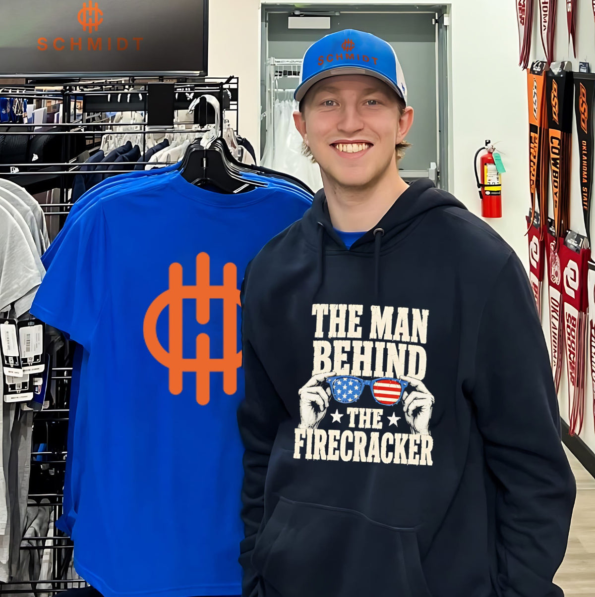 The man behind the firecracker retro shirt