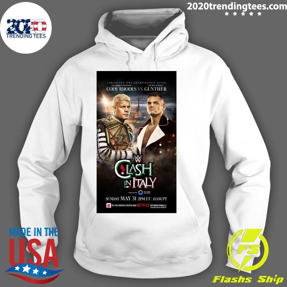 The official poster for Cody Rhodes and Gunther’s Clash In Italy Shirt