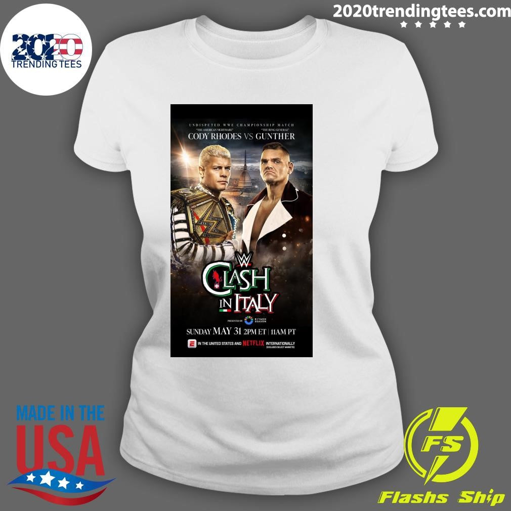 The official poster for Cody Rhodes and Gunther’s Clash In Italy Shirt