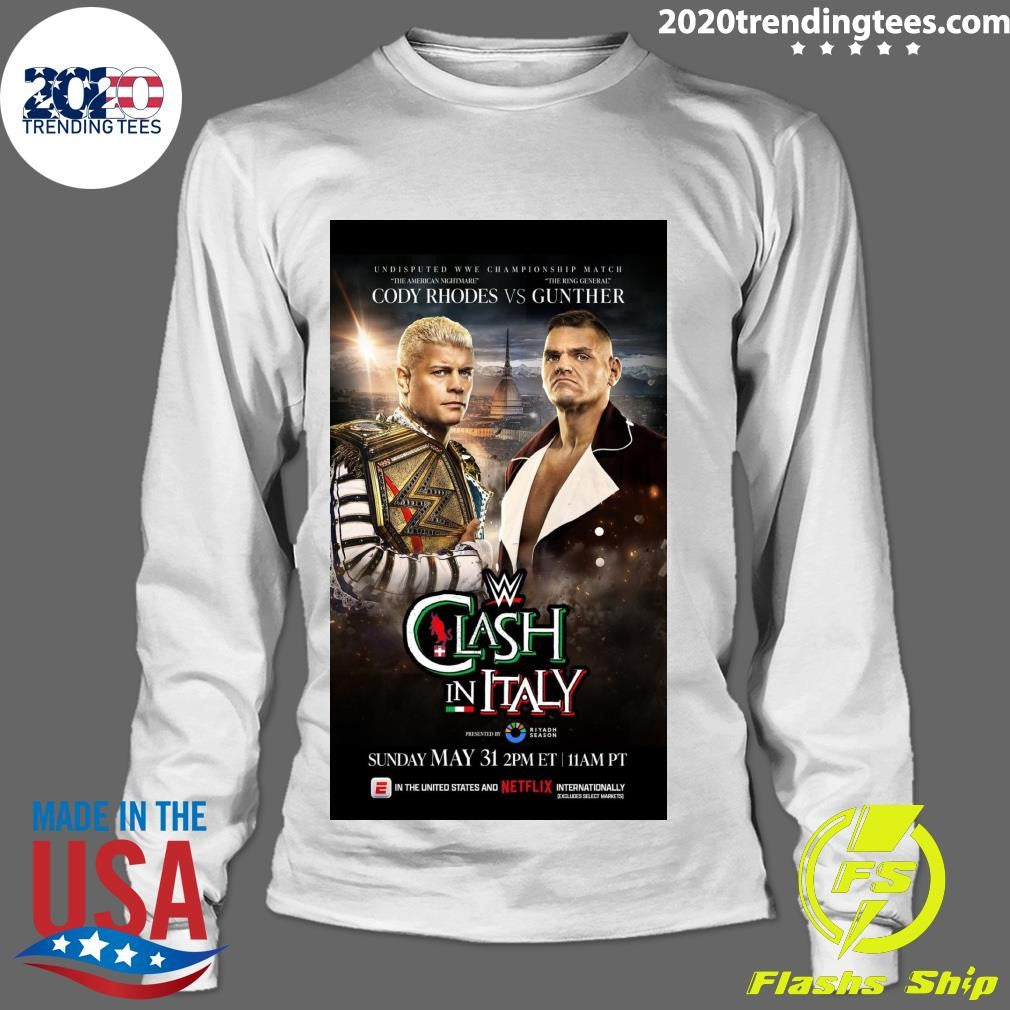 The official poster for Cody Rhodes and Gunther’s Clash In Italy Shirt