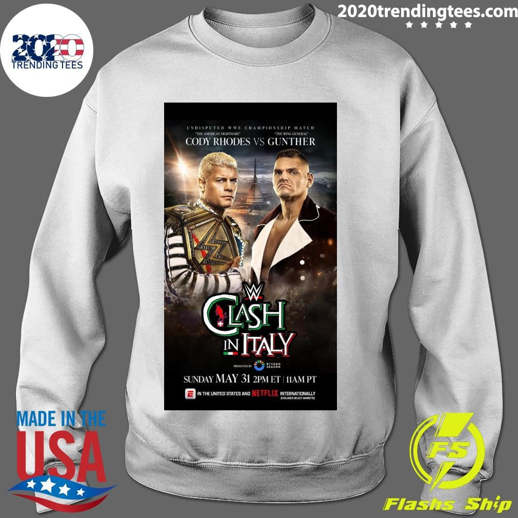 The official poster for Cody Rhodes and Gunther’s Clash In Italy Shirt