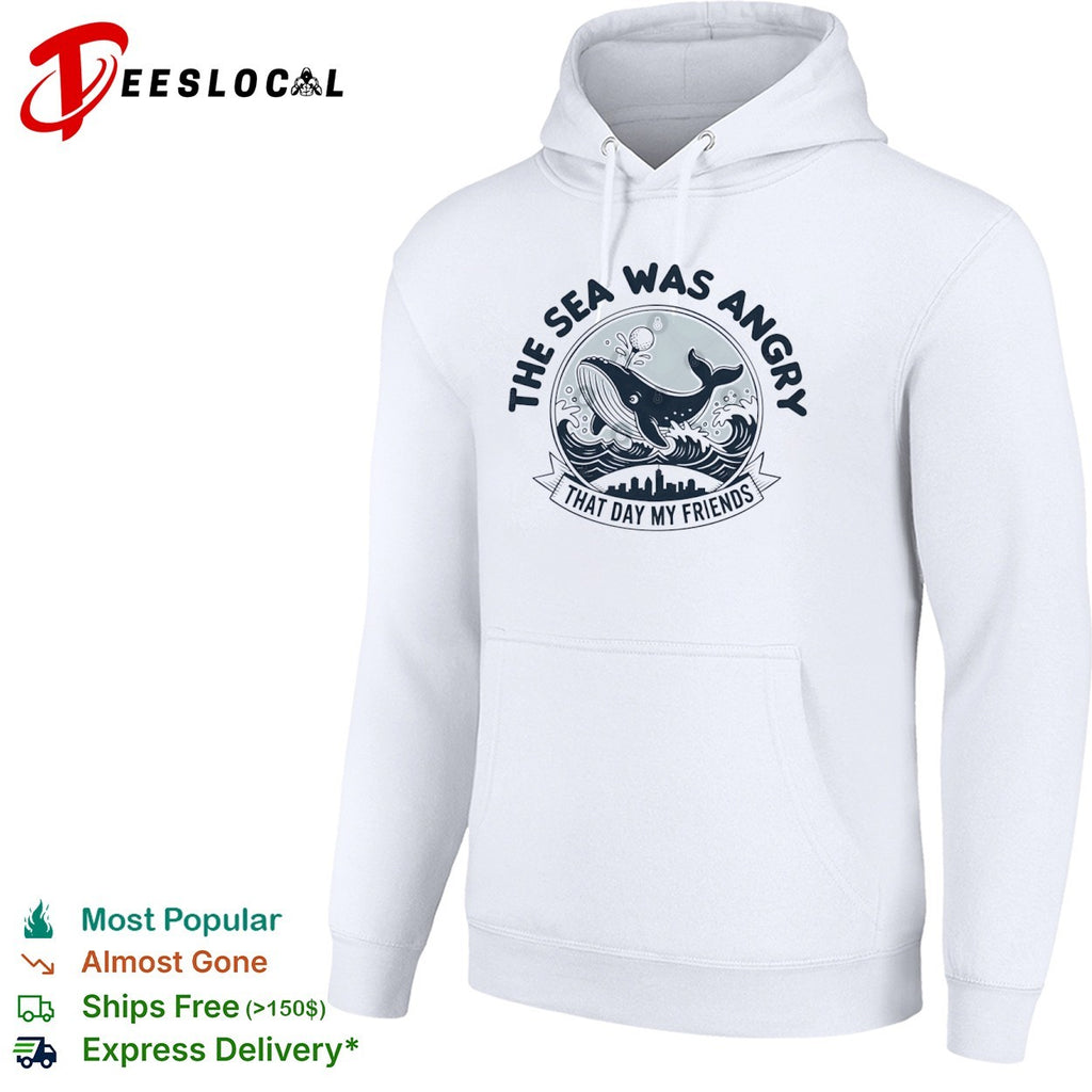 The sea was angry that day my friends Seinfeld George Costanza whale golf shirt