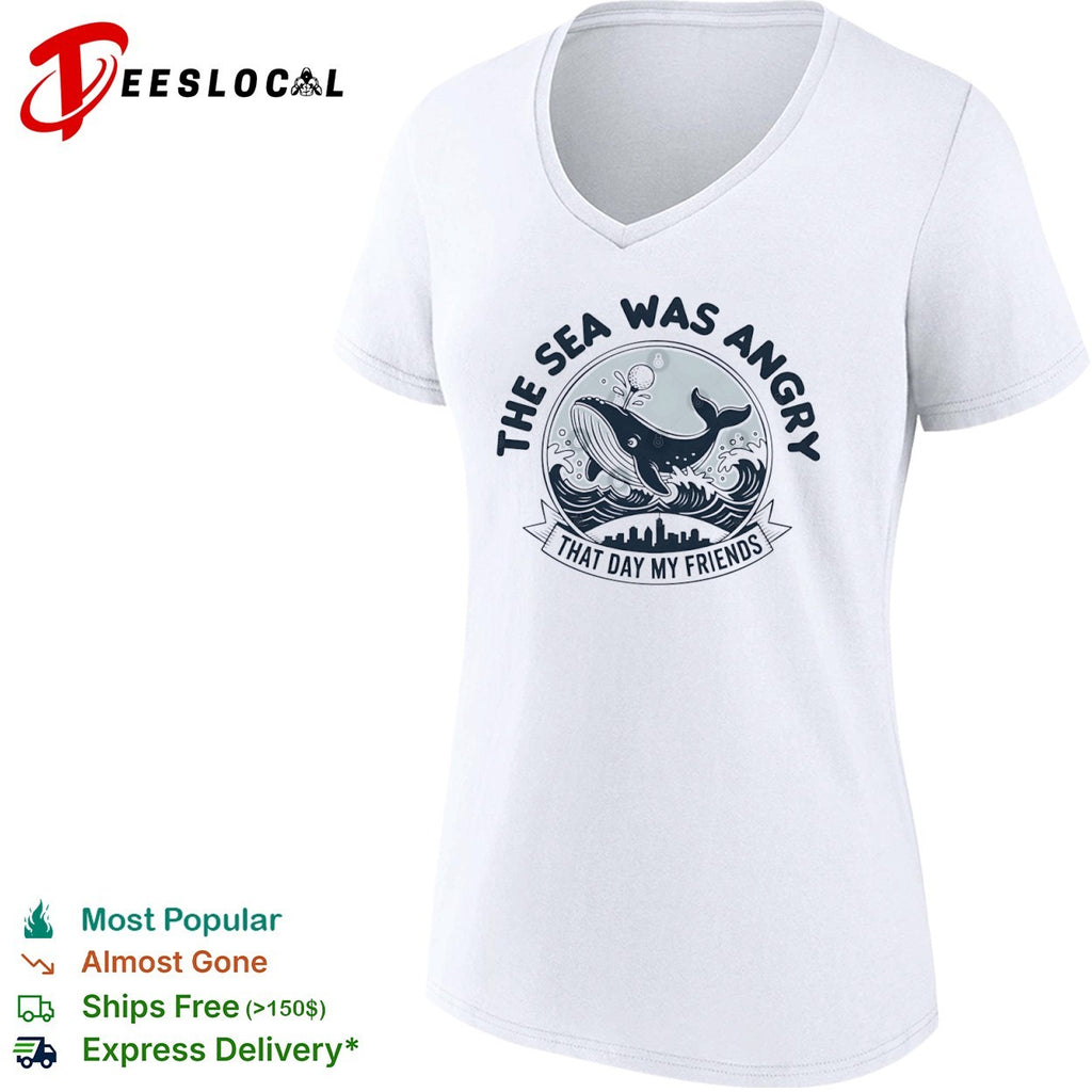 The sea was angry that day my friends Seinfeld George Costanza whale golf shirt