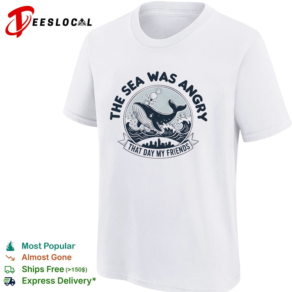 The sea was angry that day my friends Seinfeld George Costanza whale golf shirt