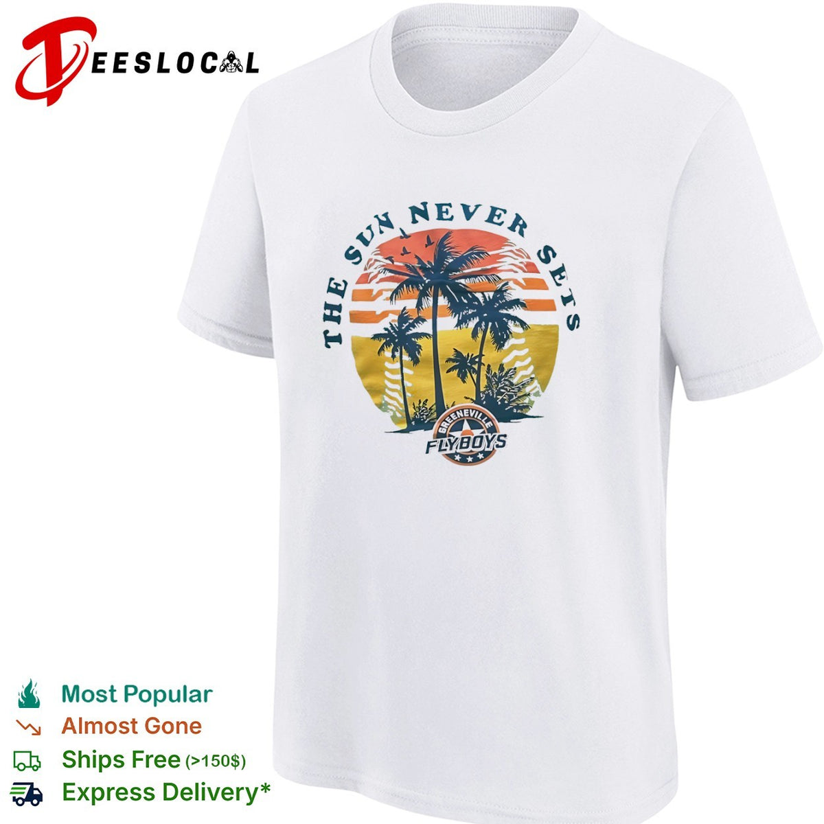 The sun never sets Greeneville Flyboys Appalachian League baseball team shirt