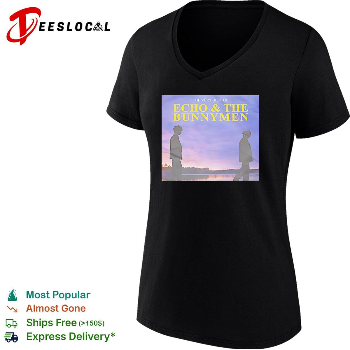 The very best of Echo and the Bunnymen album cover lakeside silhouette poster shirt